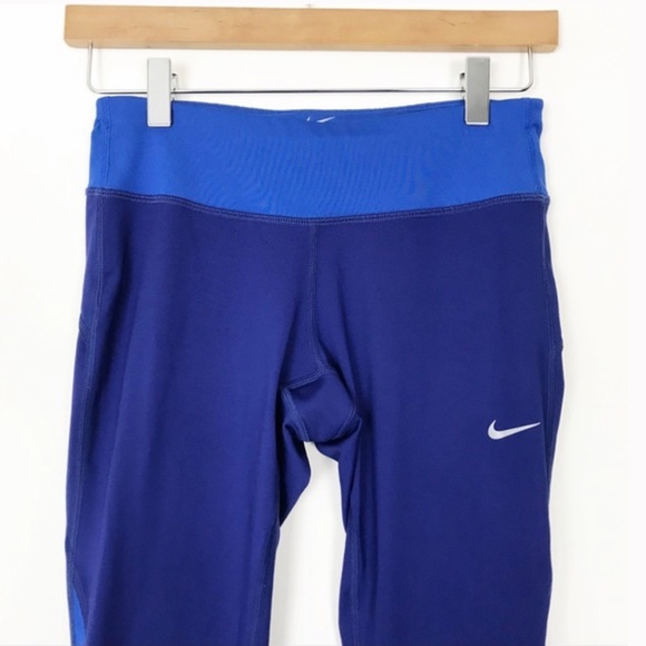 🔥 SALE NIKE Dri-Fit Blue Racer Crop Leggings - Picture 2 of 7